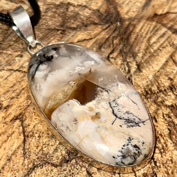 Honey Dendritic Opal Pendant - Picture 5 of 14